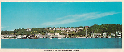 #ad Postcard MI Mackinac Michigan Shoreline View 8quot;x3 1 2quot; Nonstandard Size 1983 $7.95