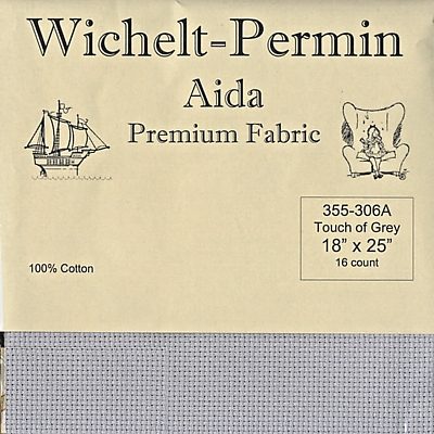 #ad Wichelt Imports PREMIUM Cross Stitch Fabric AIDA 16ct 18quot; X 25quot; TOUCH OF GREY $18.32