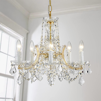#ad CH001G Modern K9 Crystal Chandelier Maria Theresa Style Light Fixture 5 Lights $135.99