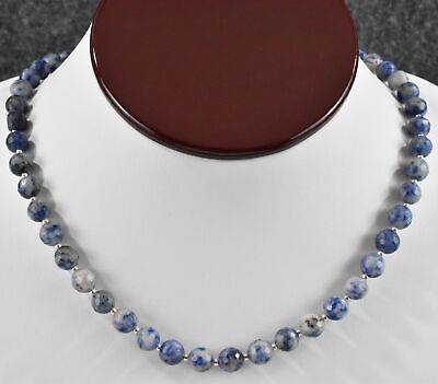 #ad Fancy Faceted Sodalite and Sterling Bead Necklace 20 1 2quot; $68.00