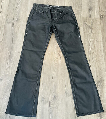 #ad NWT Cowgirl Tuff Blackout Black Coated Denim Western Bootcut Jeans Size 30x35 $14.99