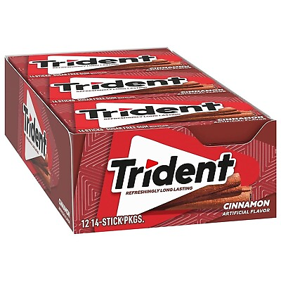 #ad TRIDENT Cinnamon 12 Packs sugar free gum 14 Pieces 168 Total Pieces $12.99