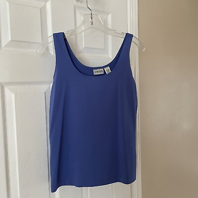 #ad Chicos Womens Size 0 Sleeveless Shirt Tank Top Pretty Blue $17.59