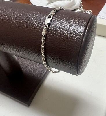 #ad 925 Sterling Silver Rope Bracelet 7.25” 3.4 Grams 2mm $14.95