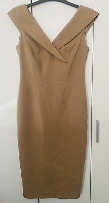 #ad Elegant Mamp;S Camel Wiggle Pencil Dress UK 10 NEW Work Formal Lined RRP£55 GBP 24.99