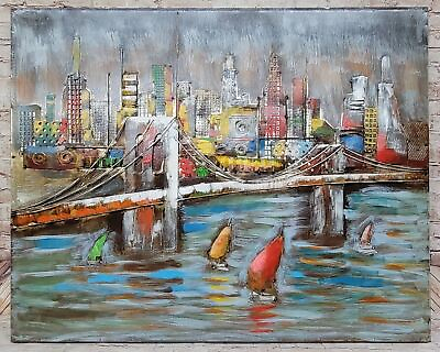 #ad New York City Hand Made 3D wall painting landscape wall Decor Art Decorative $319.00