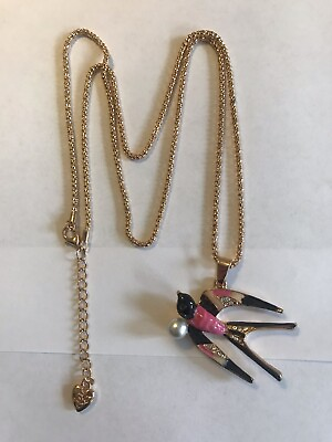 #ad Betsey Johnson Bird Pendant with Necklace new without tags $6.00