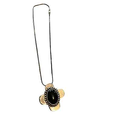#ad 925 Sterling Silver Necklace amp; Onyx Pendant $89.00