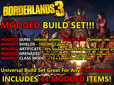 #ad Borderlands 3 PS4 PS5 PC Set Amara Zane Moze FL4k Build MAYHEM 44 GOD ROLL ITEMS $9.99