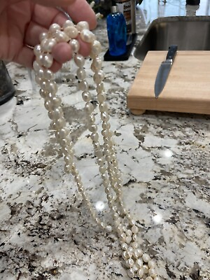 #ad Freshwater Pearls 3 Strand Genuine Necklace. $125.00