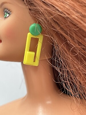 #ad Barbie Doll Jewelry Accessory Dangle Earrings Hip 2 Be Square Replacement $7.66