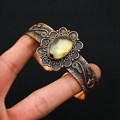 #ad Septarian Stone Gemstone Handmade Copper Jewelry Cuff Bracelet Adj. KK 11 $15.01