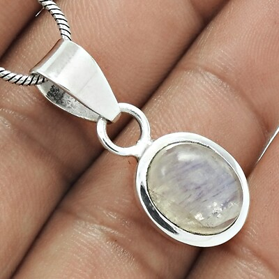 #ad #ad Natural Rainbow Moonstone Gemstone Pendant Ethnic White 925 Sterling Silver O3 $17.72