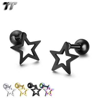 #ad TT Surgical Steel Star Ear Cartilage Tragus Earrings TR54 NEW AU $8.99