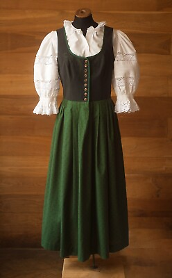 #ad Green Austrian vintage sundress maxi women#x27;s salzburger dirndl look size m l $49.00