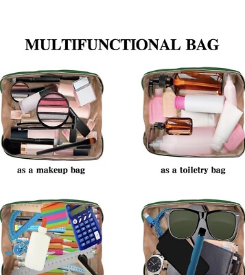 #ad Makeup Bag Travel Cosmetic Bag for WomenMultifunctional Black $8.50