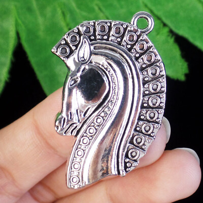 #ad 37x25x2mm Tibetan Silver Horse Head Pendant Bead SJ86928 $9.99