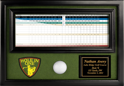 #ad ProActive Sports Black Hole in One Golf Ball and Scorecard Display 15.5” x 11” $63.99