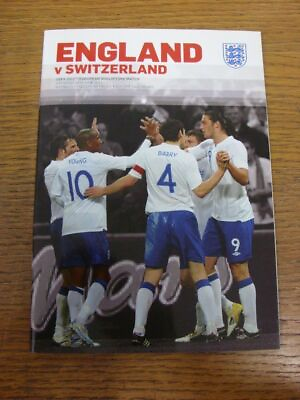 #ad 04 06 2011 ENGLAND v Switzerland Official Players Itinerary Booklet GBP 5.99