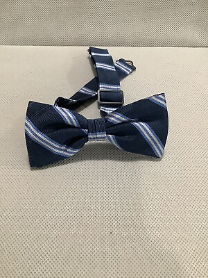 #ad Rare Brooks Brothers Blue Striped “Red Fleece” Adjustable Bow Tie Silk NEW $14.99
