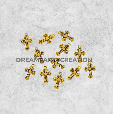 #ad 3 4quot; Small GOLD CROSS Design Metal Charms Choose Package Amount $1.66