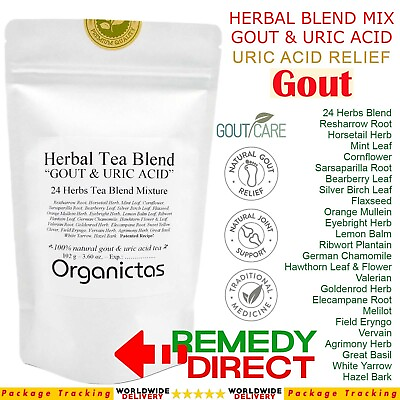 #ad GOUT TEA Patented Organic 24 Natural Herbs Normal Uric Acid Formula Gout Relief $19.99