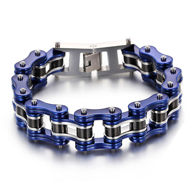 #ad Stainless Steel Biker Bicycle Motorcycle Chain Link Bracelets For Men Women Punk $11.19
