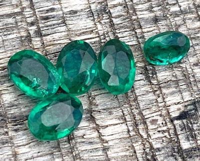 #ad 8x10 Natural Green Colombian Emerald Oval Cut Certified Loose Gemstone Lot 100Pc $500.49