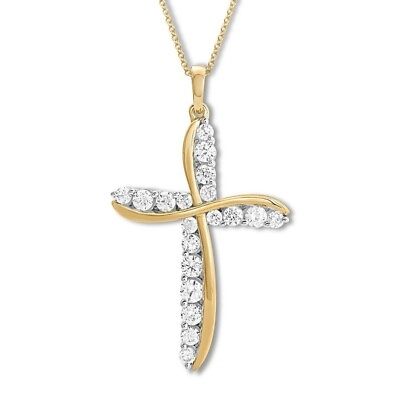 #ad Gold amp; Silver Infinity Cross Pendant Necklace Womens Jewelry 925 Sterling Silver $8.99
