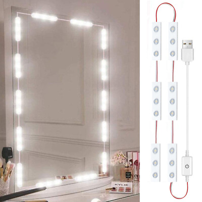 #ad Make Up Mirror Lights 10 LED Kit Bulbs Vanity Light Dimmable Lamp Dressing USB $13.01