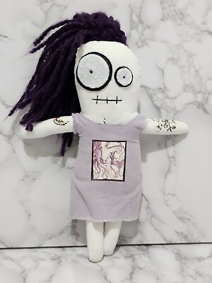 #ad Voodoo White Purple Unique Quirky Tim Burton Vibes Stuffed Doll Plush Toy $12.00