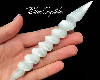#ad 1 SELENITE WAND Spiral Double Terminated Design Crystal Carved Stone #SW02 $9.99