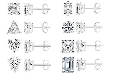 #ad 925 Sterling Silver Crystal Stud Earrings Collection Made With Swarovski $9.99
