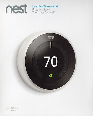 #ad SEALED Google Nest 3rd Gen Learning Thermostat T3017US White UPC 813917020203 A $173.95
