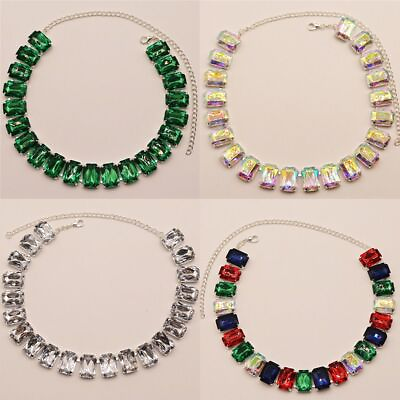 #ad Jewelry Crystal Necklace Crystal Collar Bridal Necklace Rhinestone Choker AU $12.84
