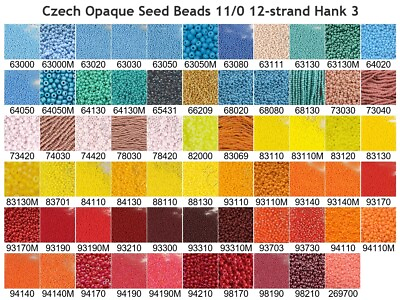 #ad Czech 11 0 Preciosa Opaque Rocaille Glass Seed Beads 12 strand Hank 3 $5.35
