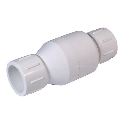 #ad PVC White Plastic Solvent Inline Check Valve for Backflow Prevention $7.99