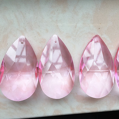 #ad Chandelier Lamp Part Hanging 63MM Pink Teardrop CRYSTAL Prism SUNCATCHER $5.90