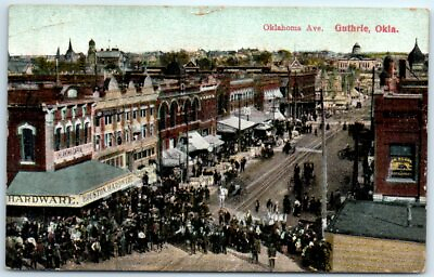 #ad Postcard Oklahoma Avenue Guthrie Oklahoma $3.43