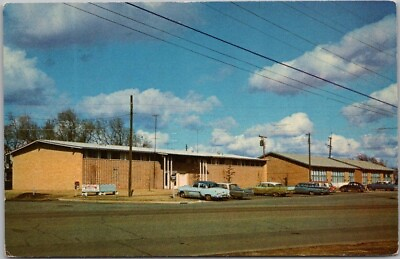 #ad ENID Oklahoma Postcard LANKARD APARTMENTS Dorms Street View c1960s Unused $4.80