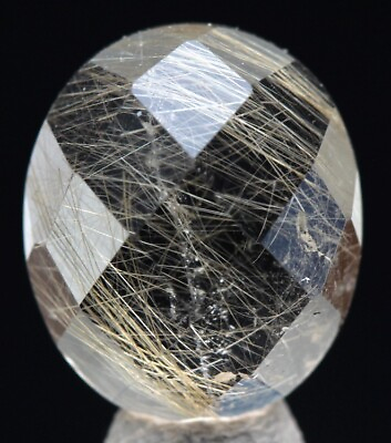 #ad GOLDEN RUTILE QUARTZ FACETED GEMSTONE Specimen Crystal Cluster Mineral BRAZIL $27.99