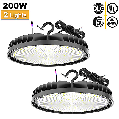 #ad 2Pack 200W LED High Bay Light Dimmable Industrial Workshop Lamp 30000lm 5000K $113.91