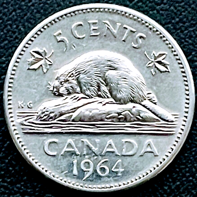 #ad 1964 Canada Coin Nickel 5 Cents 5c KM# 57 UNCIRCULATED Coins EXACT COIN SHOWN $6.00