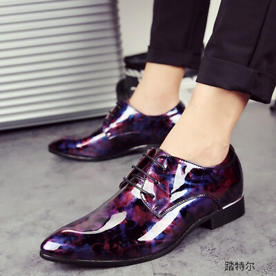 #ad Men#x27;s Flat Faux Leather Strappy Round Toe Print Fashion Slip on Breathable Shoes $54.63
