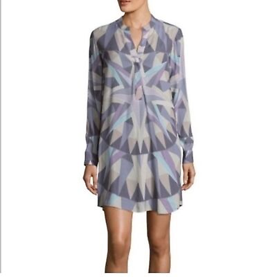 #ad Mara Hoffman Compass Star Geometric Print Shirt Tunic Dress Size S $60.00