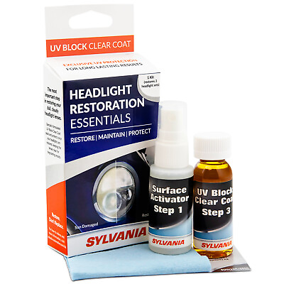 #ad #ad SYLVANIA Headlight Restoration Essentials Kit UV Block Clear Coat 1 Fl Oz $11.75