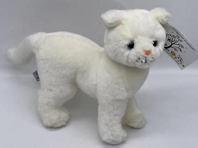 #ad Vintage Kingdom Kuddles White Standing Plush Cat Kitten 8quot; long NWT $16.99