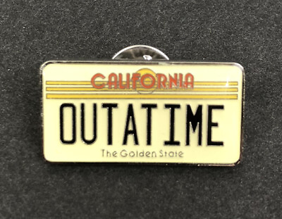 #ad Back To The Future California Out A Time Car Plate Enamel Pin Back NEW NO TAGS $9.15