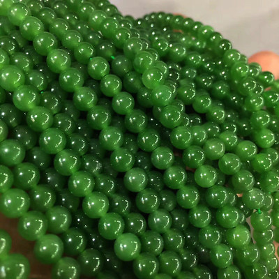 #ad 6 8 10mm Natural Nephrite Green Jade Round Gemstone Loose Beads 15#x27;#x27; $2.59