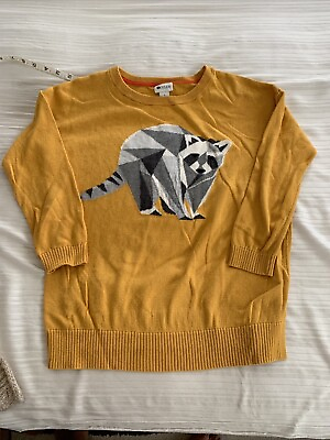 #ad STYLUS yellow SMALL Knit Graphic bear Pullover T Shirt. Slits $13.80